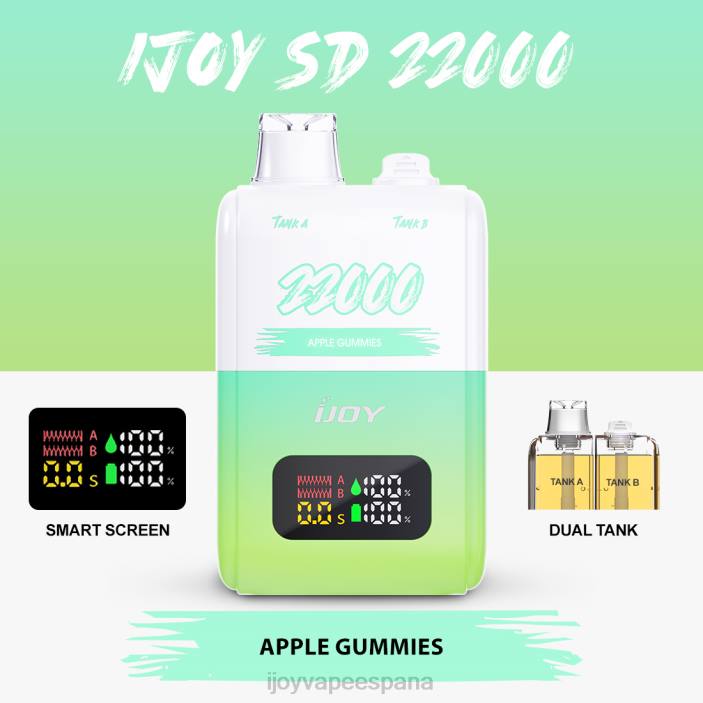 iJOY SD 22000 desechable N2R6145 gomitas de manzana | Cigarro Electronico iJOY Bar